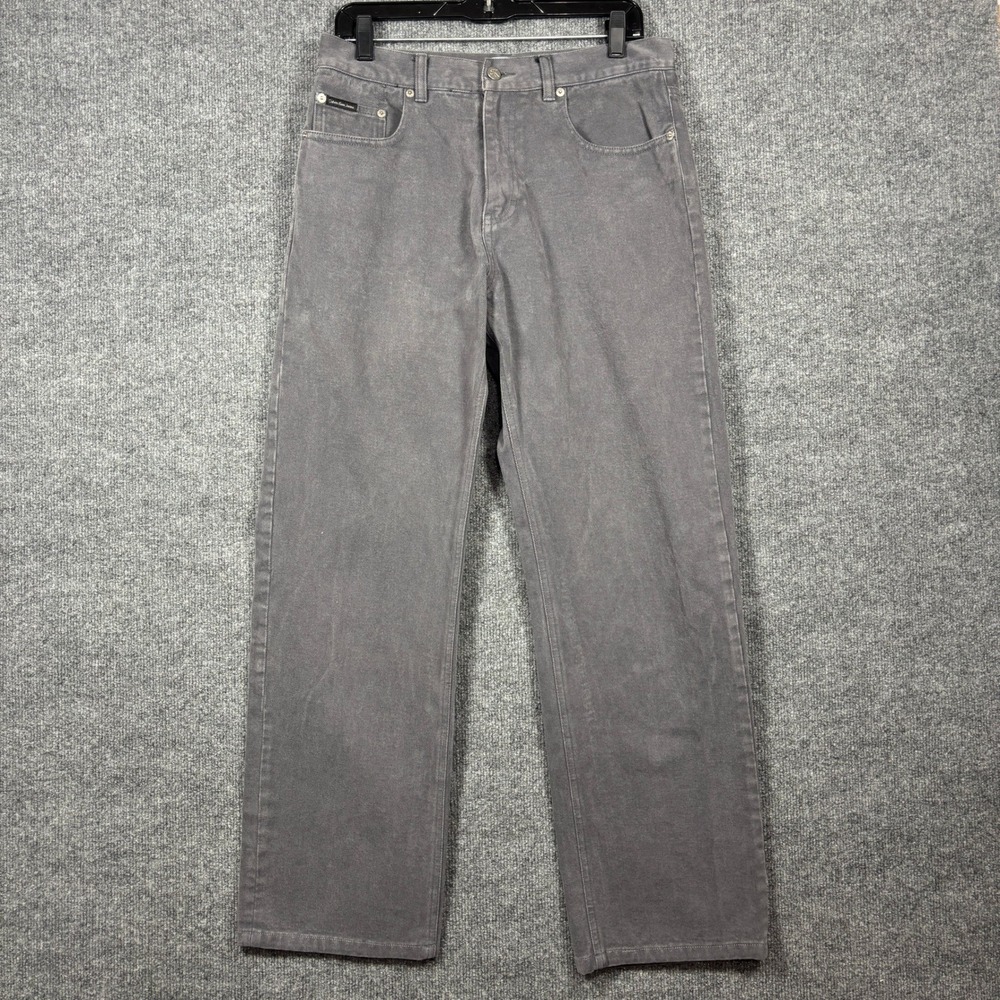 Vintage 90s Calvin Klein Jeans Mens 32x30 Straight Leg Faded Gray Denim Jeans
